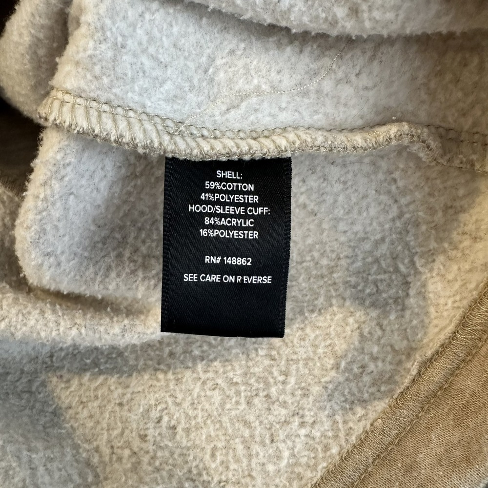 Torrid Womens Tan Fleece Toggle Duffle‎ Coat Hooded Jacket Beige Plus Size 1 1X - Picture 4 of 4